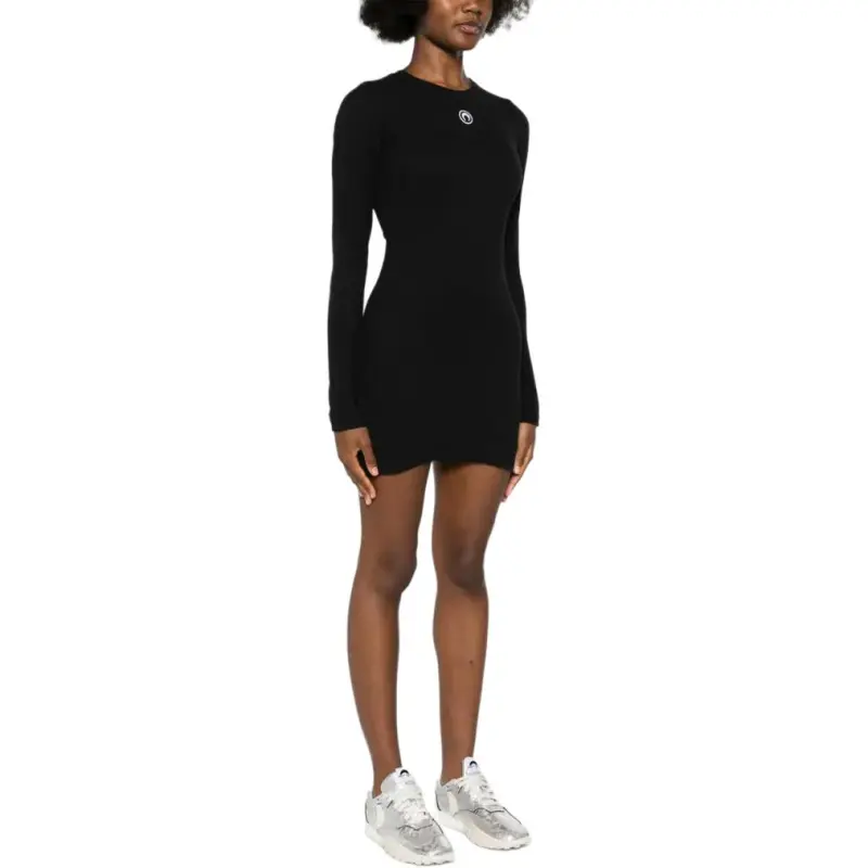Marine Serre Logo Ribbed Jersey Mini Dress-3