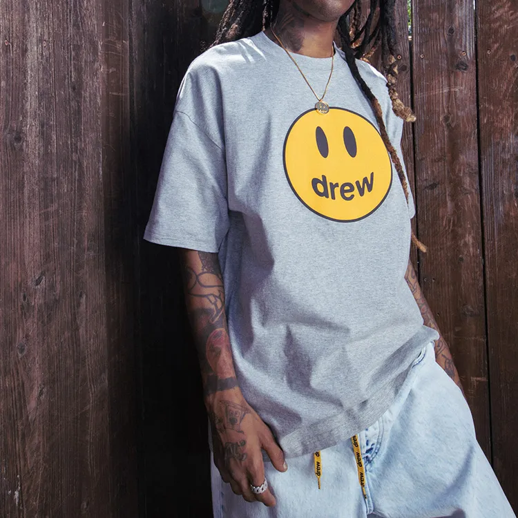 Drew House T Shirts Men Gray-2