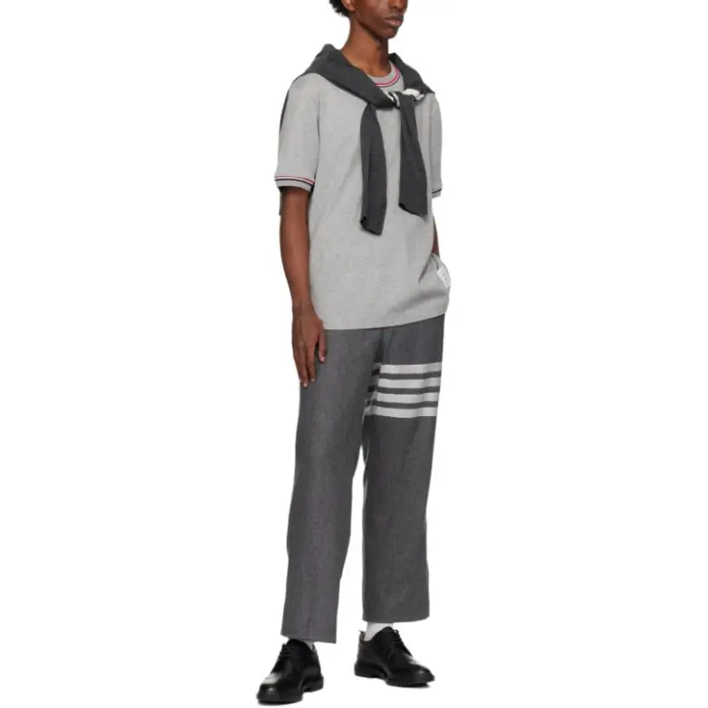 THOM BROWNE Milan Striped Crewneck T Shirt-4