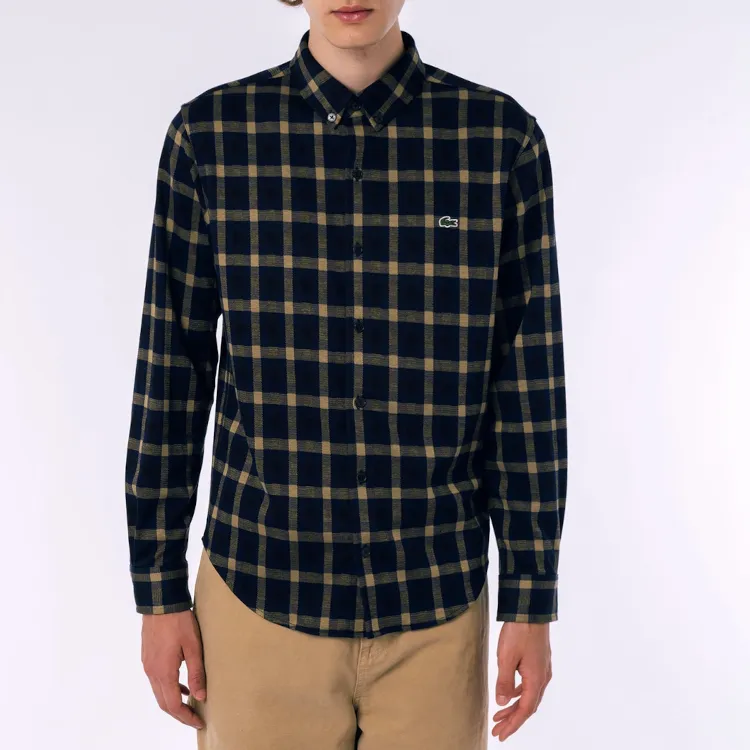 LACOSTE Shirt Men's Black/Yellow-2