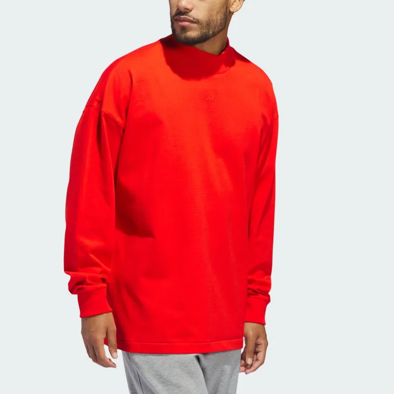 Adidas BASKETBALL FW24 LONG SLEEVE T Shirt Unisex Red-3