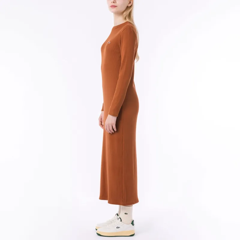 LACOSTE Long Sleeved Dresses Women's Orange-4