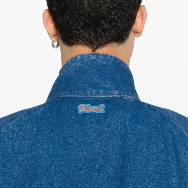MARNI Bleached Coated Denim Bomber Jacket-4