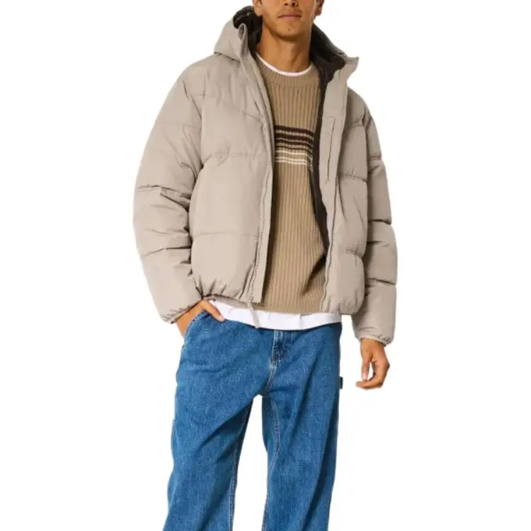 Hollister Puffer Jacket Men's Gray-2