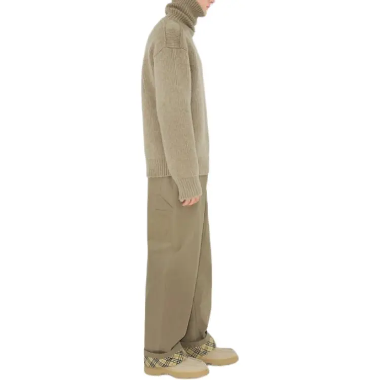 Burberry Logo Embroidered Turn Up Hem Trousers-2