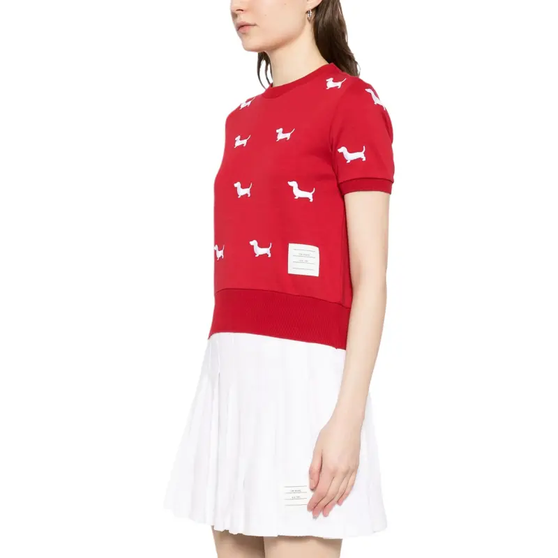 THOM BROWNE Short sleeve Rib cuff Tee-2