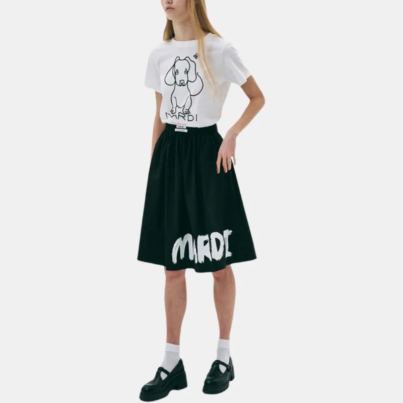 MARDI MERCREDI T Shirt Women's Ivory Black Korean Style-2