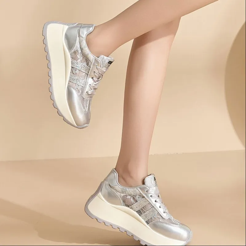 La Chapelle Slip Resistant And Breathable Low Top Chunky Sneakers Women's-9