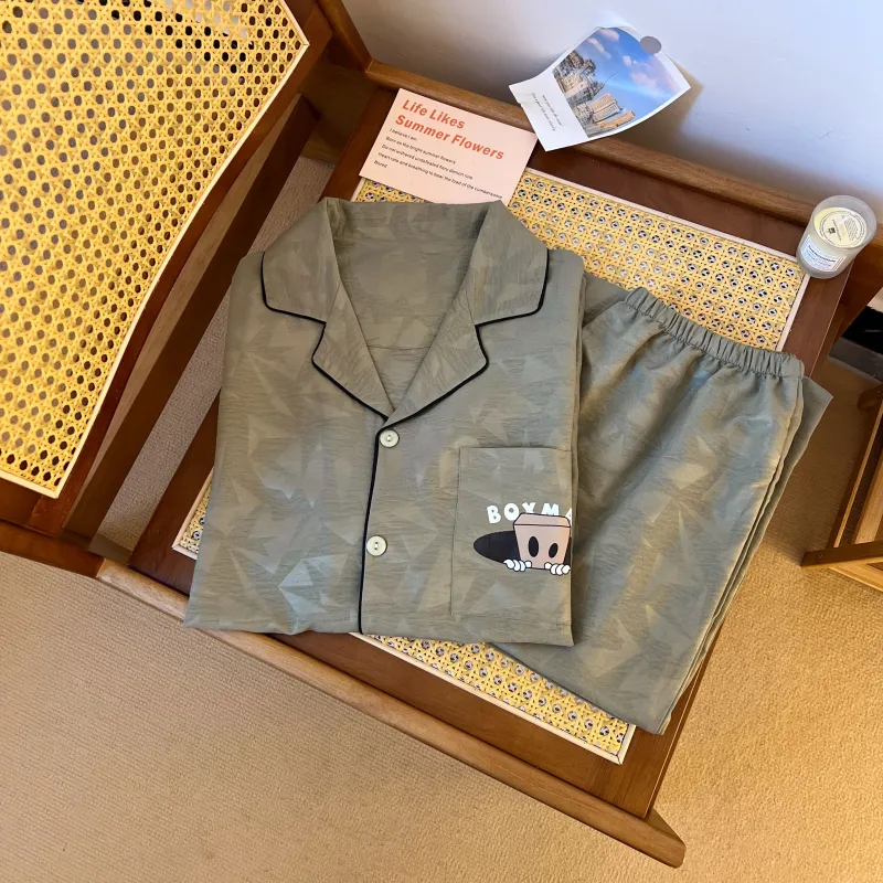 WANANNI Pajama Set Men's Olive Green-4
