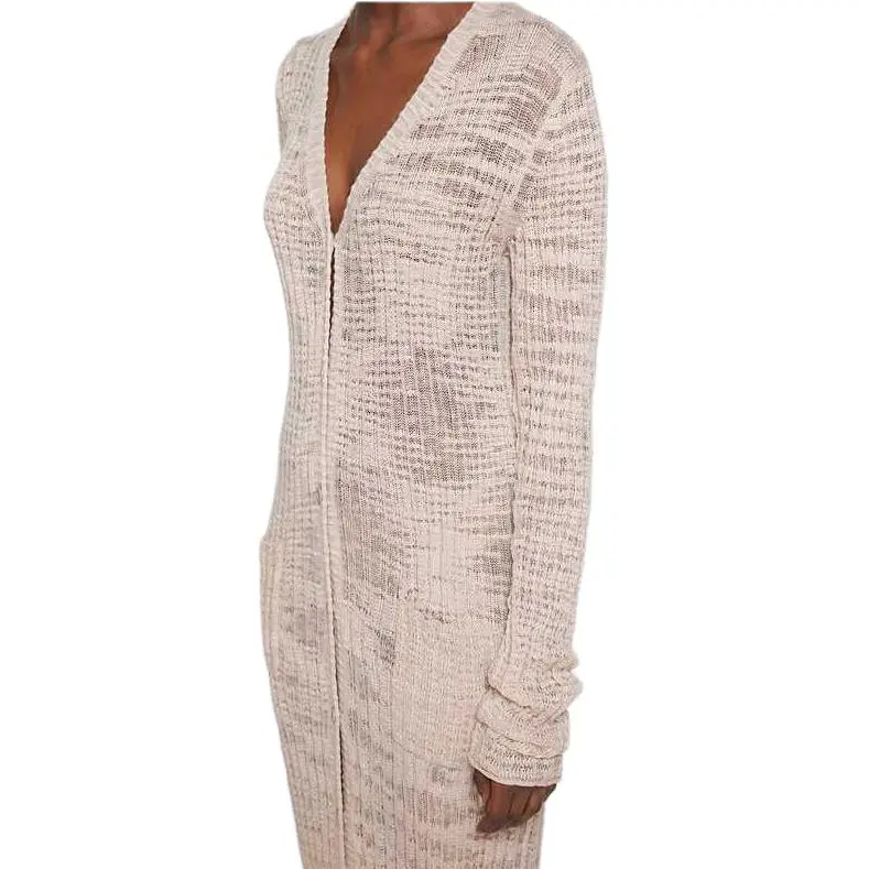Acne Studios Semi sheer Panel Ribbed knit Cardigan-3