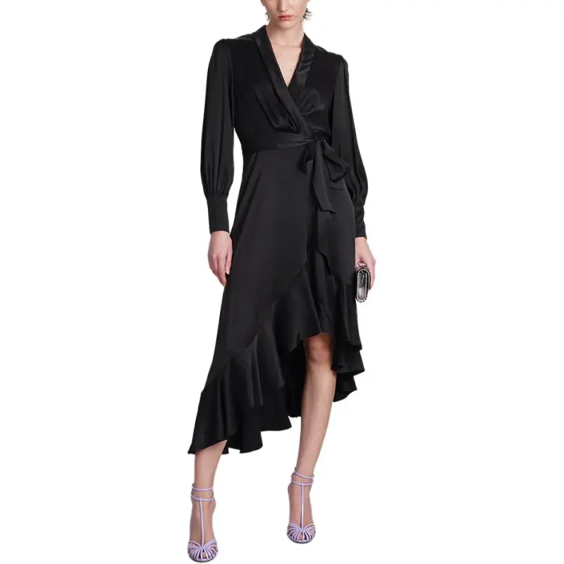 Zimmermann V Neck Asymmetric Hem Midi Dress-2