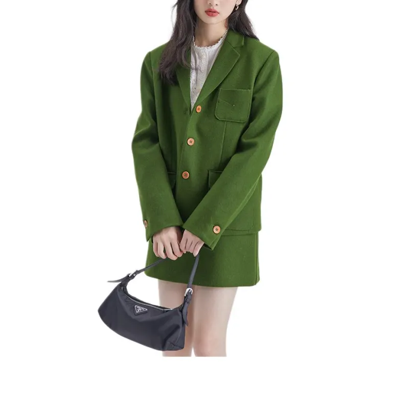 DEAR DEER PUFF Casual Short Skirts Women's Green-1