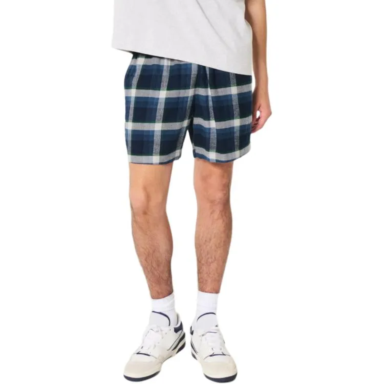 Hollister Pajama Pants Men's Navy Plaid-1