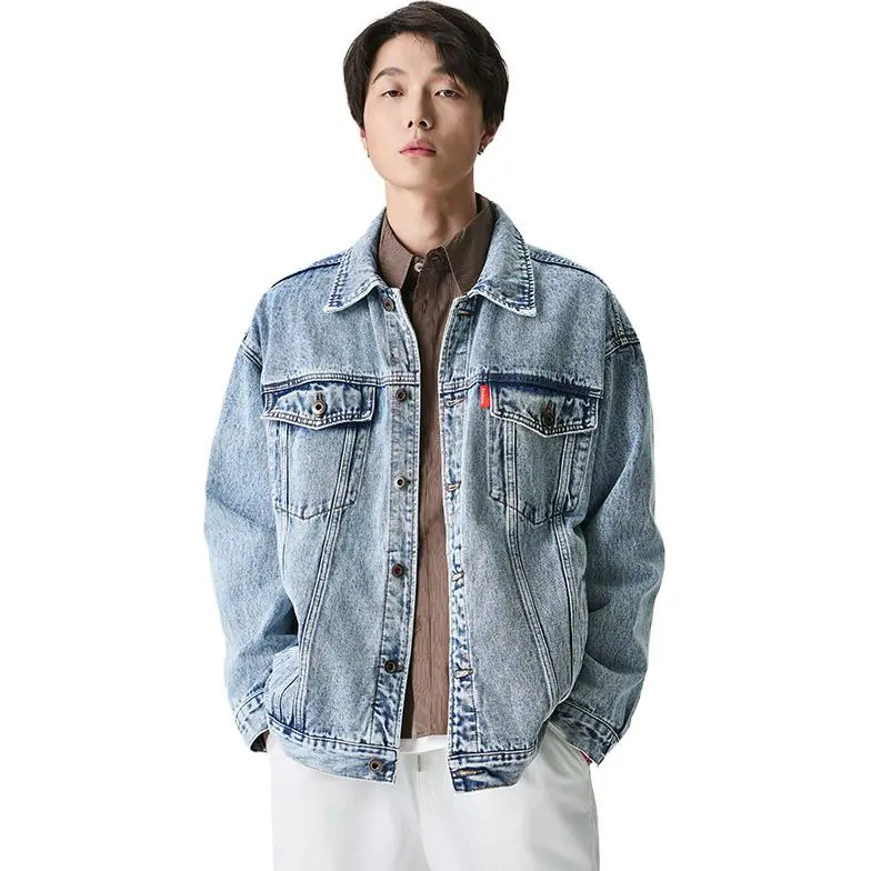 JASONWOOD Cowboy On The Run Denim Jacket Unisex Bleached White Blue-2