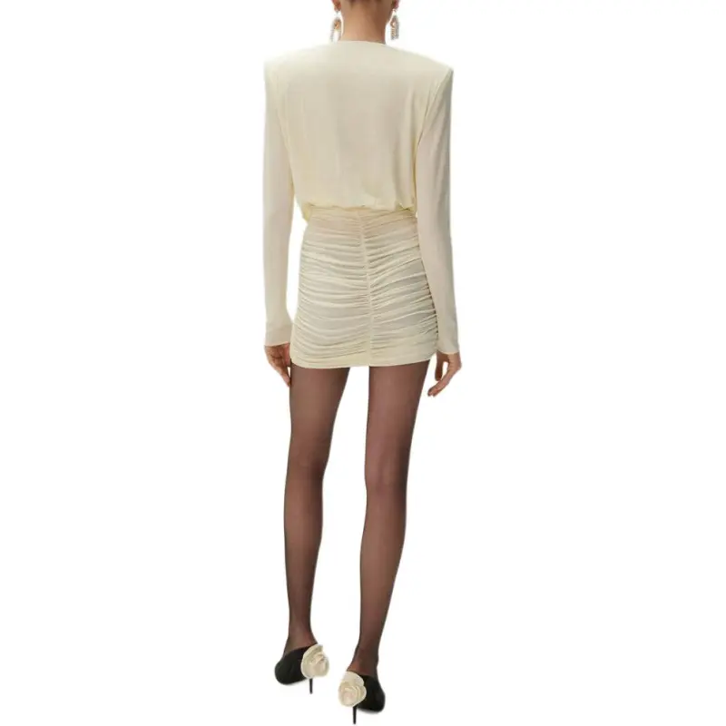 Magda Butrym Long Sleeved Draped Mini Dress-3