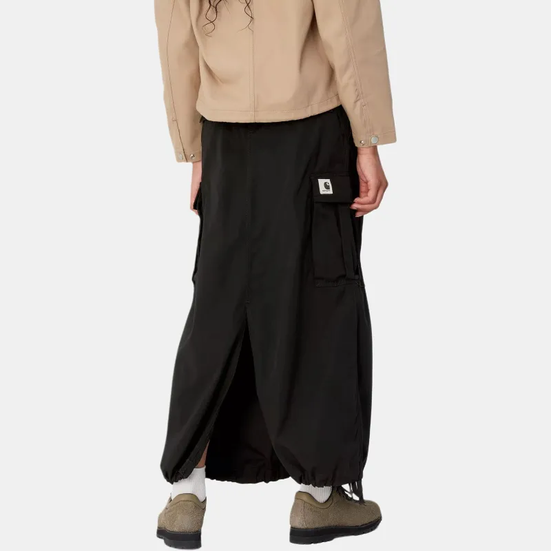 Carhartt WIP Long Cargo Skirt 'Black Rinsed'-4