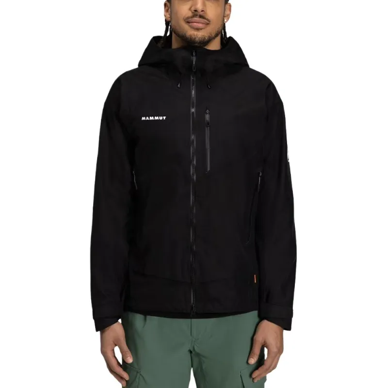 MAMMUT Windproof Waterproof And Warm Windbreaker Jacket Unisex Black Comes With Necklace-2
