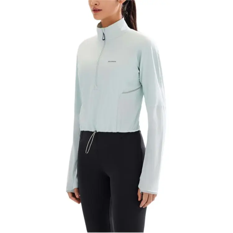 SALOMON SENSE AERO HYBD CP PLVR W RUNNING Jacket Women's Mist Blue-4