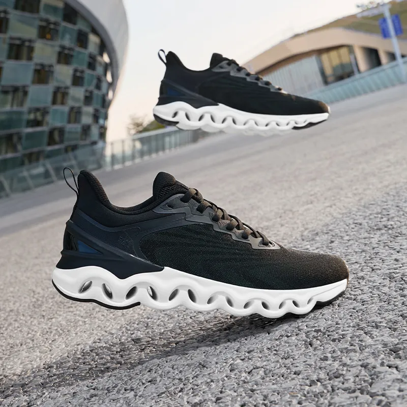 361° Cushioning, Slip Resistant, Abrasion Resistant, Breathable Low Top Running Shoes Men's Black White-7