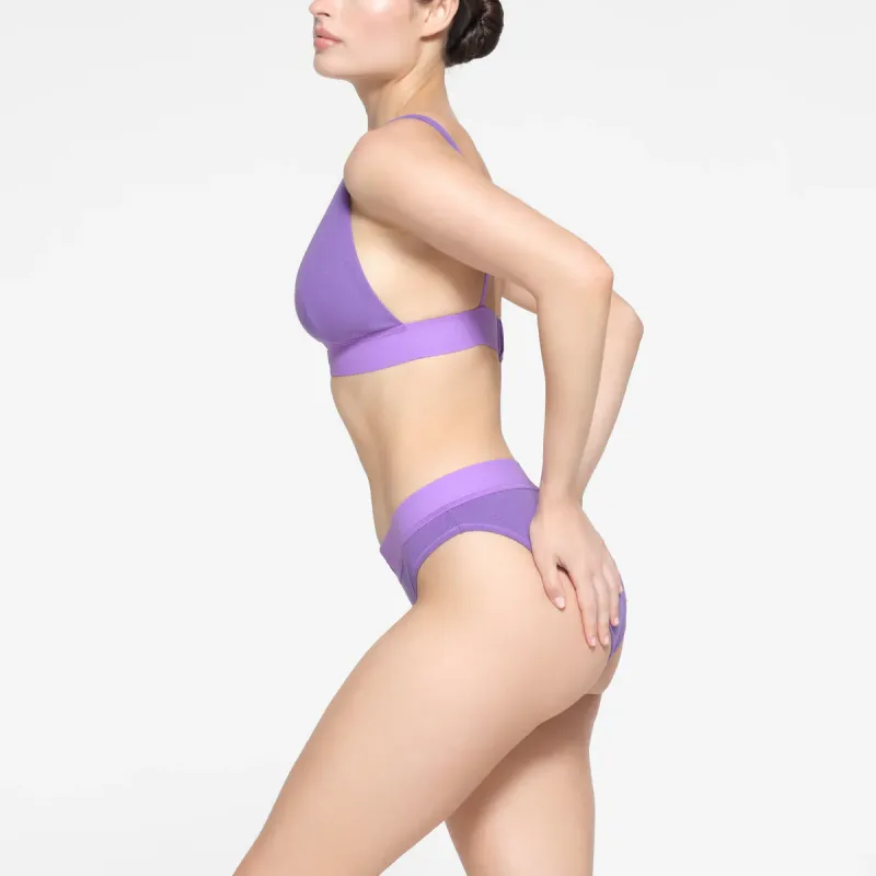 SKIMS COTTON RIB PLUNGE BRALETTE Bra Women's ULTRA VIOLET/Ultraviolet-2