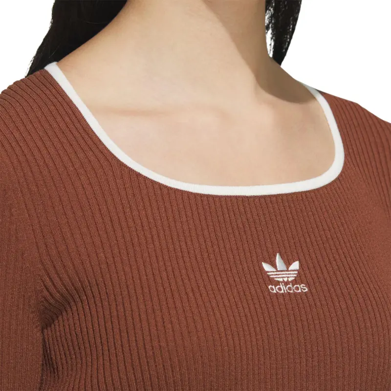 Adidas Originals ADICOLOR FW24 LS SWEATER Knitwear Women's Dark Brown-3