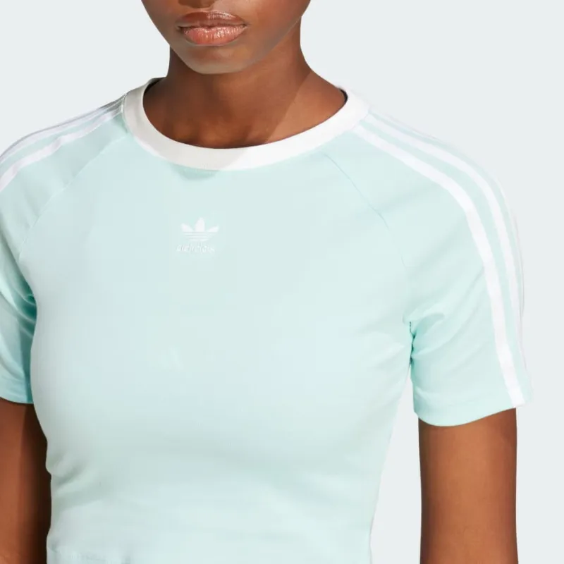 Adidas Women's 3 Stripes Baby T Shirt Semi Flash Aqua-4