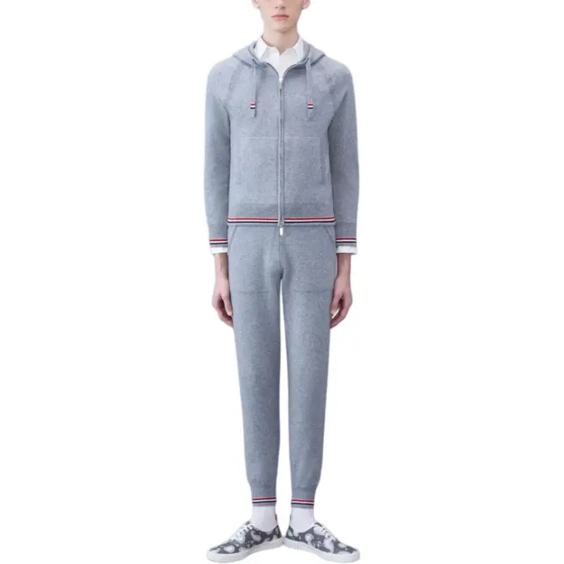 THOM BROWNE Cashmere Knitted Zip up Hoodie-3