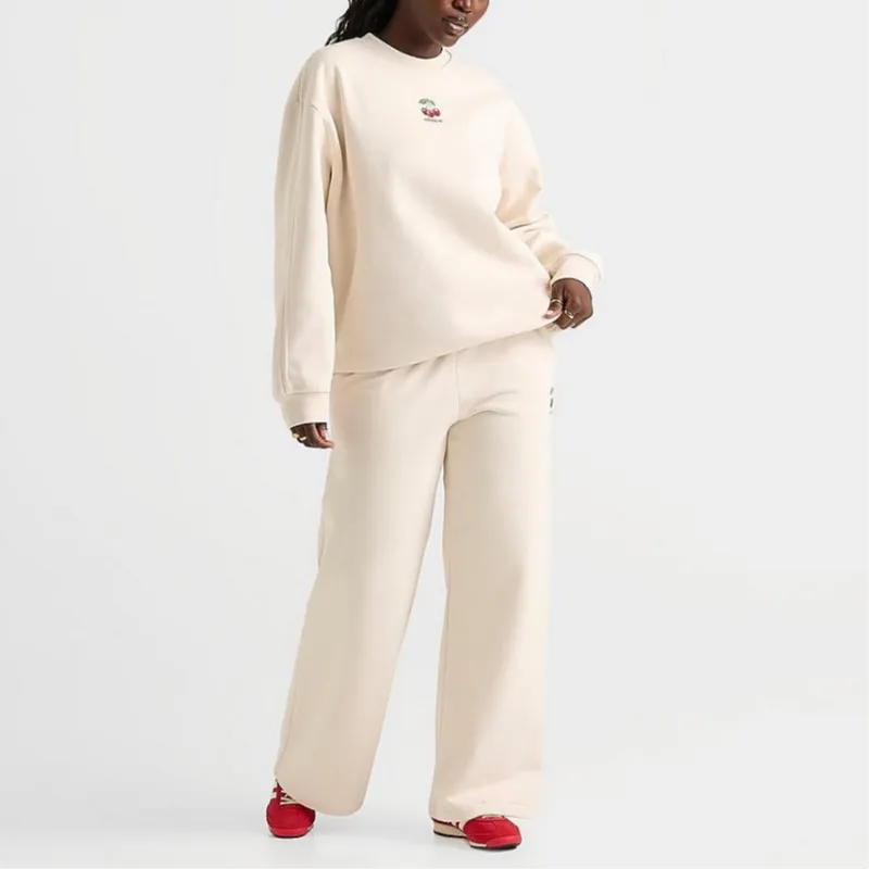 Adidas Originals SS25 Oversized Crewneck Sweatshirt Women's Ecru-2