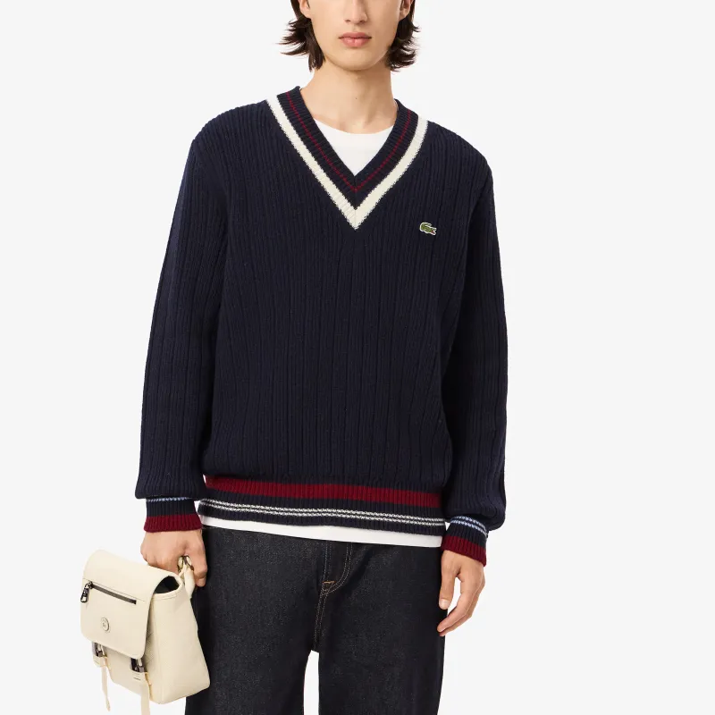 LACOSTE Crocodile patch Wool Jumper-1