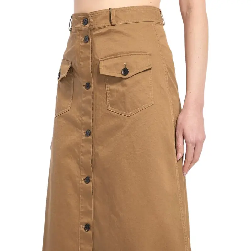 SAINT LAURENT Button Detailed A Line Skirt-5