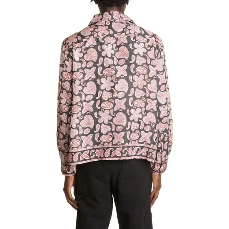 BODE Heart Paisley Block Printed Buttoned Shirt-4