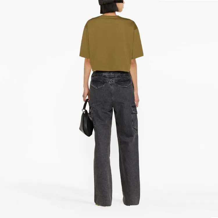 BALMAIN Logo Printed Cropped T-Shirt-2