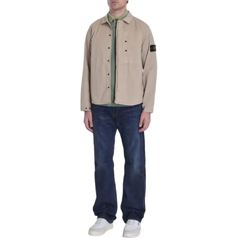 STONE ISLAND Compass Patch Long Sleeved Overshirt-2