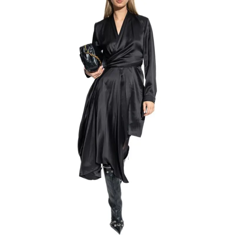 Balenciaga Draped Asymmetric Midi Dress-1