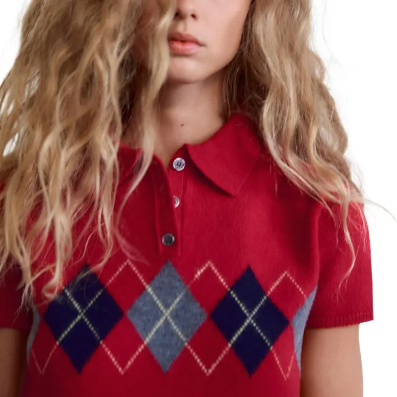 ZARA Short-Sleeved Dresses Women's Red-3
