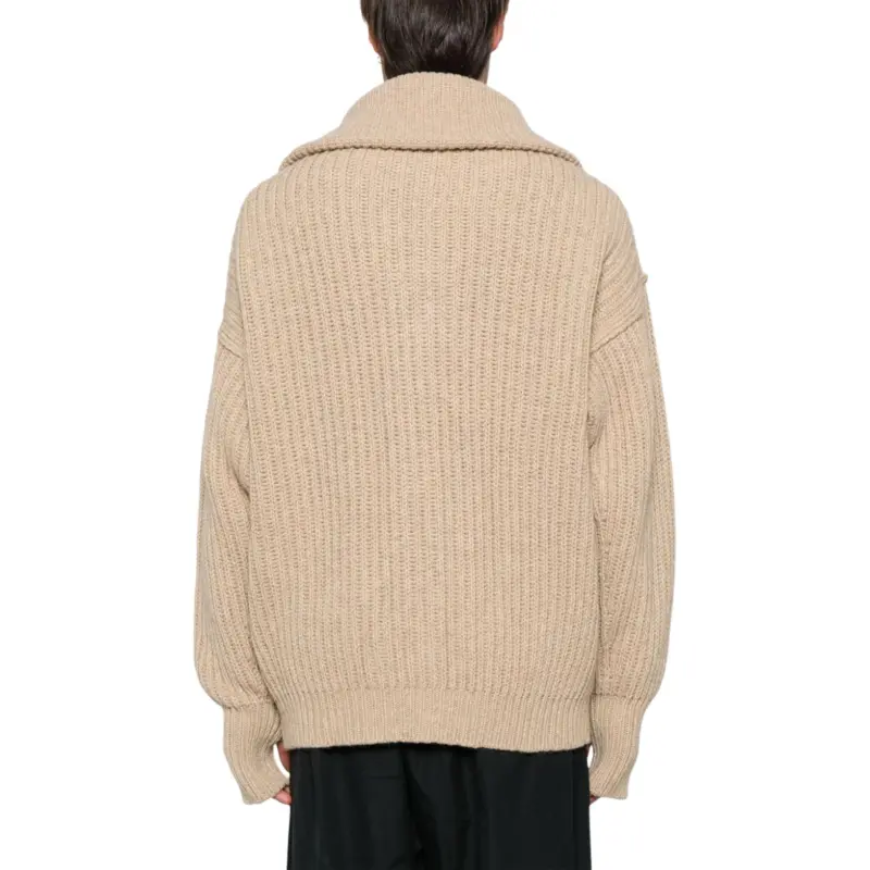 Lemaire Zip Up Ribbed Knitted Cardigan-4