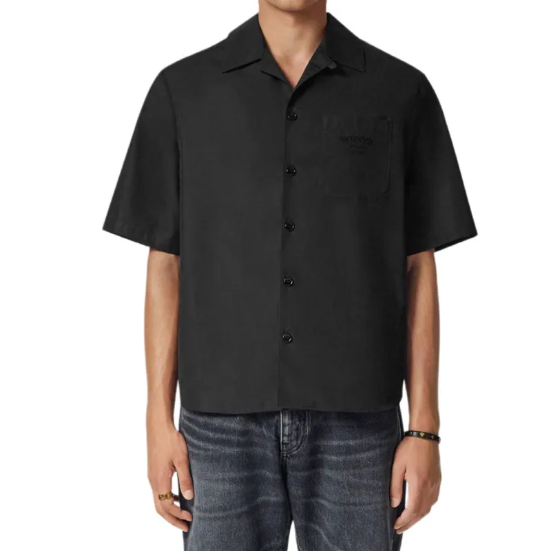 VERSACE Medusa Chains Embroidered Short Sleeved Shirt-2
