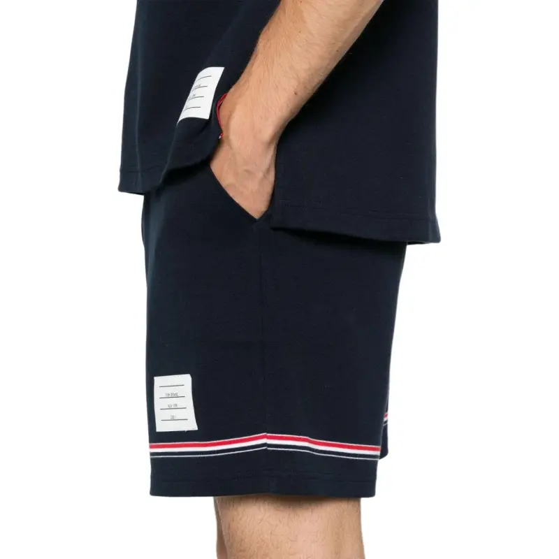 THOM BROWNE Mid Rise Drawstring Track Shorts-4