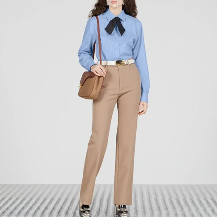 GUCCI Detachable scarf Cotton Shirt-3