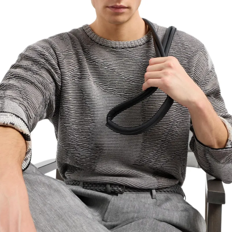 GIORGIO ARMANI Jacquard Cotton Viscose And Cashmere Crew neck Jumper-6