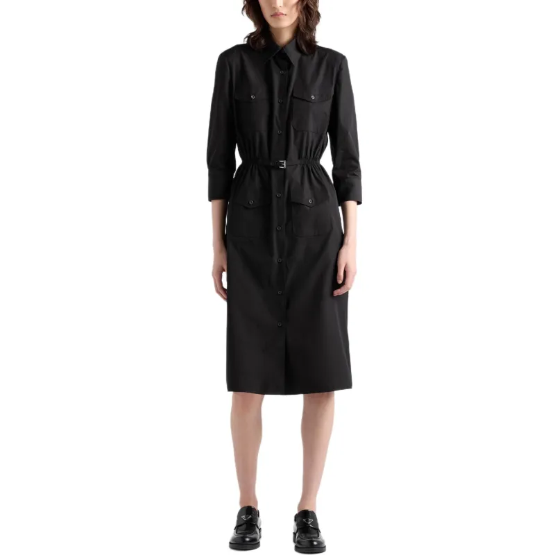 PRADA Long Sleeved Dress Women's Black-1