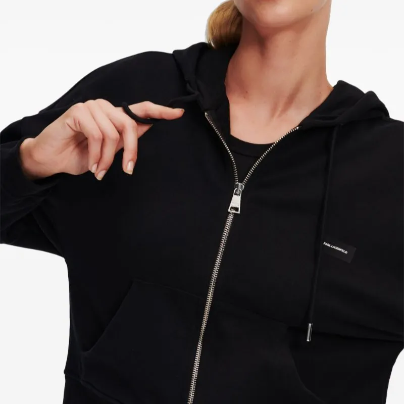 KARL LAGERFELD / Karl Lagerfeld Jeans Logo Patch Zipped Hoodie-4