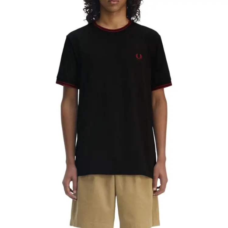 FRED PERRY T Shirts Men Black-4