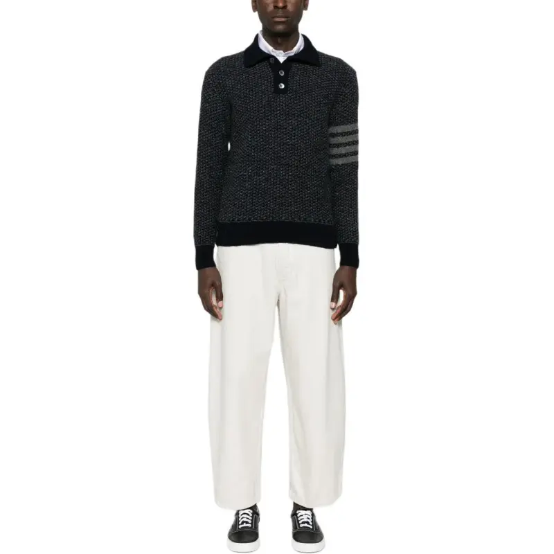 THOM BROWNE 4 Bar Tweed Sweater-1