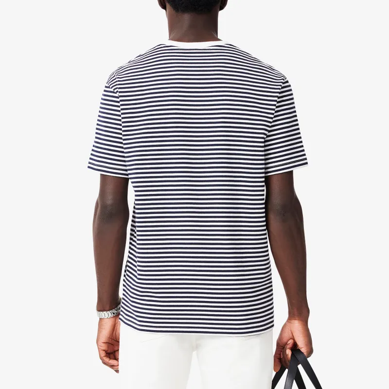 LACOSTE Striped Cotton T shirt-4