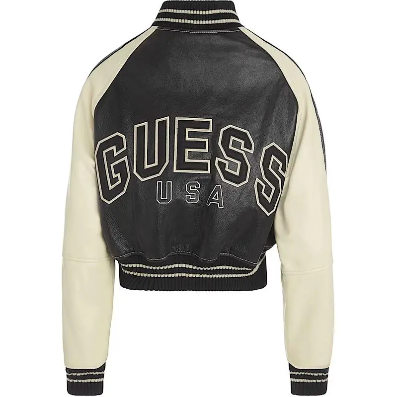 GUESS Leather Jacket Women's Black-1