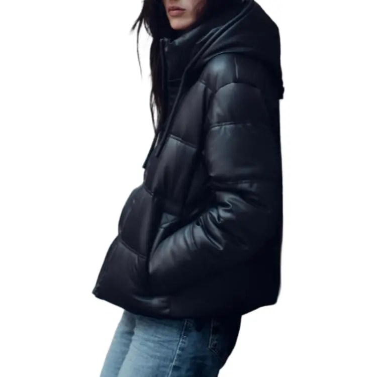 ZARA Puffer Jacket Women's Black-2