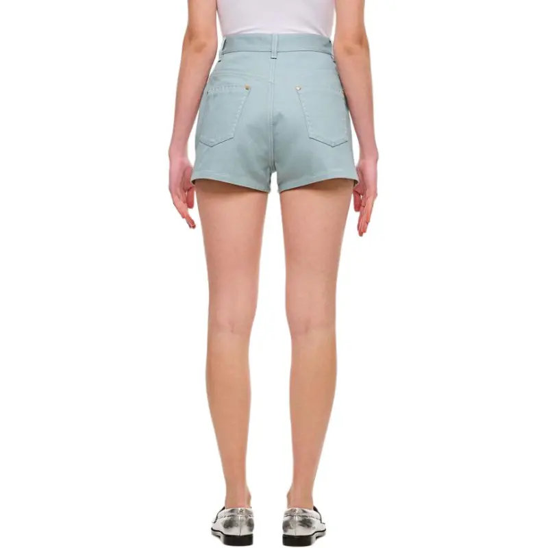 FENDI Ff Embroidered Denim Shorts-5