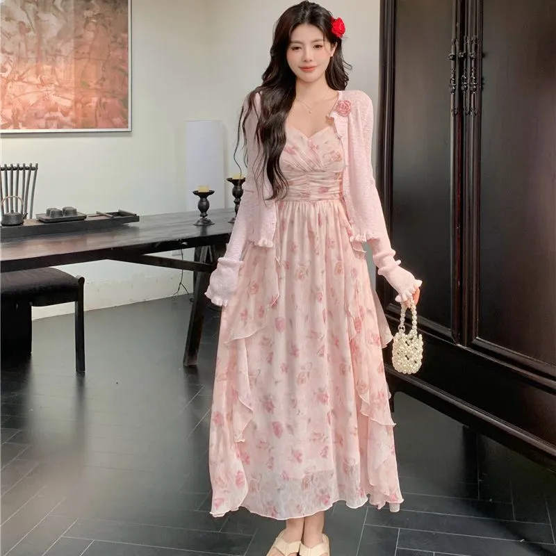 GULIANFEI Slip Dresses Women's Pink Camisole Dress-3