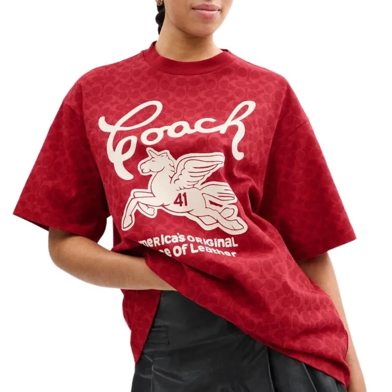 COACH T Shirts Unisex Red-5